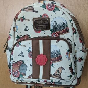 Loungefly Harry Potter Tattoo Art Cream Small Backpack